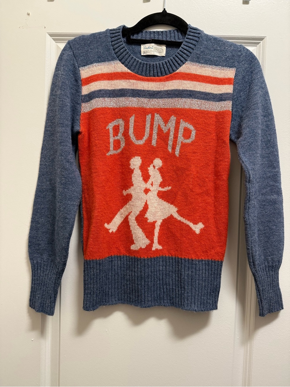 Vintage 70s Orange and Blue Bump Dance Sweater